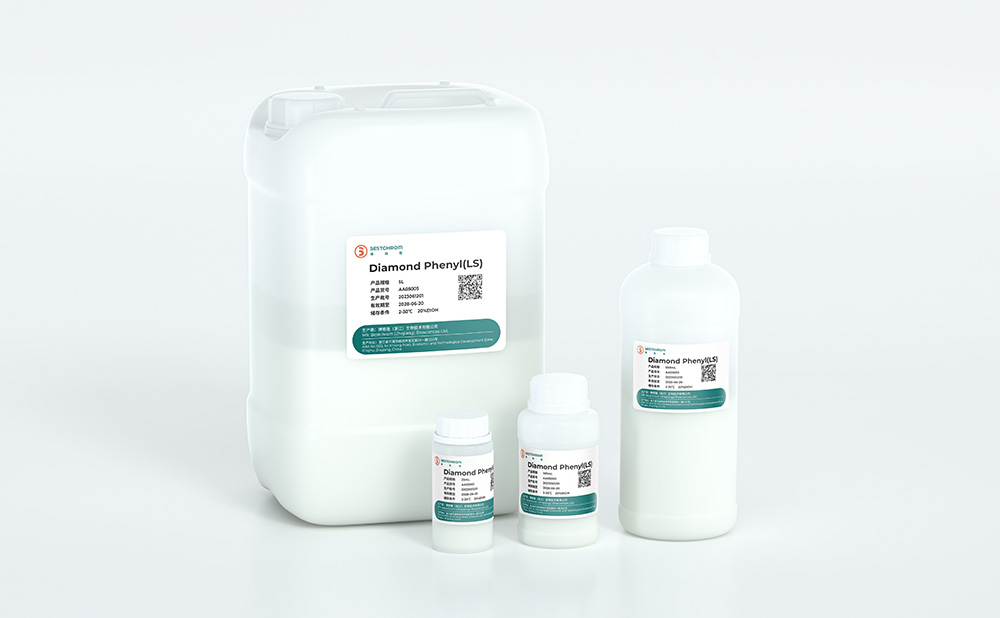 Diamond Phenyl(LS) is based on high-rigidity agarose with low substitution and strong hydrophobic phenyl groups.; It has low back pressure and fast flow velocity, which is suitable for large-scale separation and purification of biomolecules.