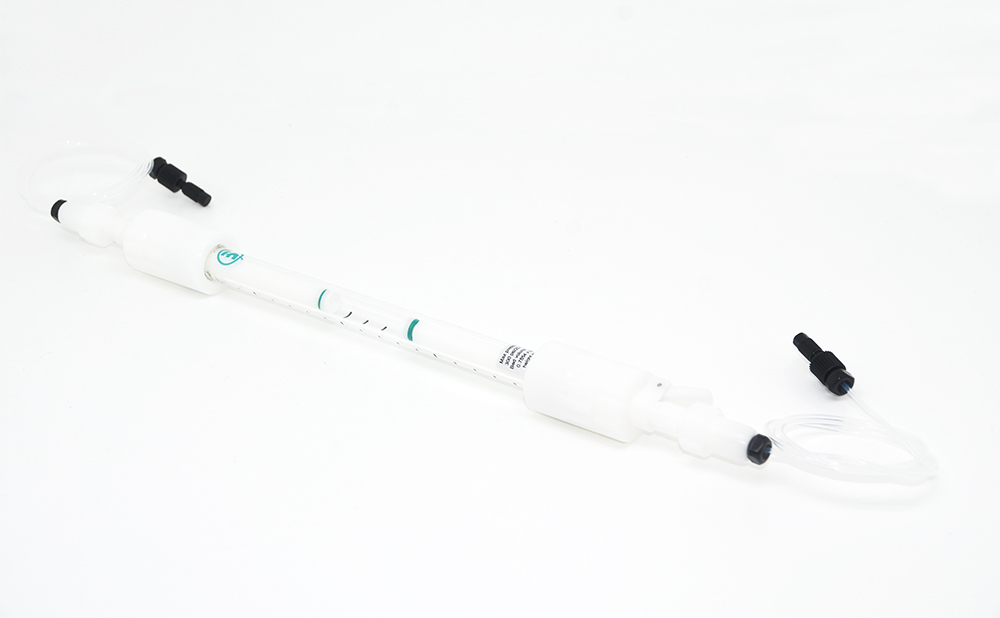 Tube is made of imported Schott glass. BHG5.0/6.6 columns use high precision glass and provide higher accuracy in measurement of CV; All plastic parts used in upper/lower adaptors are made of PEEK, the design of double O-rings ensures good sealing;Rotatable adaptor, offering easier height adjustment and more convenience in column packing. 